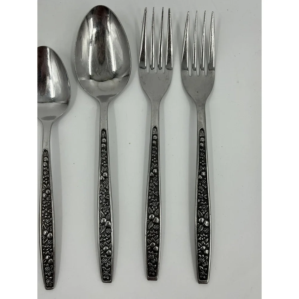 Pageant Stainless Japan Harvest Flatware 9 Pieces Forks Butter Knives Spoons